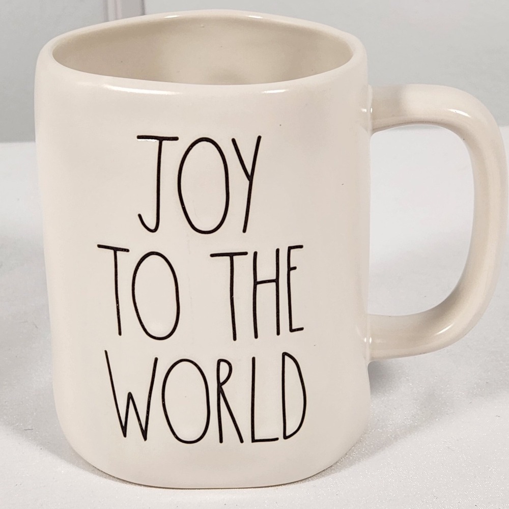 Rae Dunn "JOY TO THE WORLD" 4.5" Mug Double Sided Nativity Scene Magenta LL